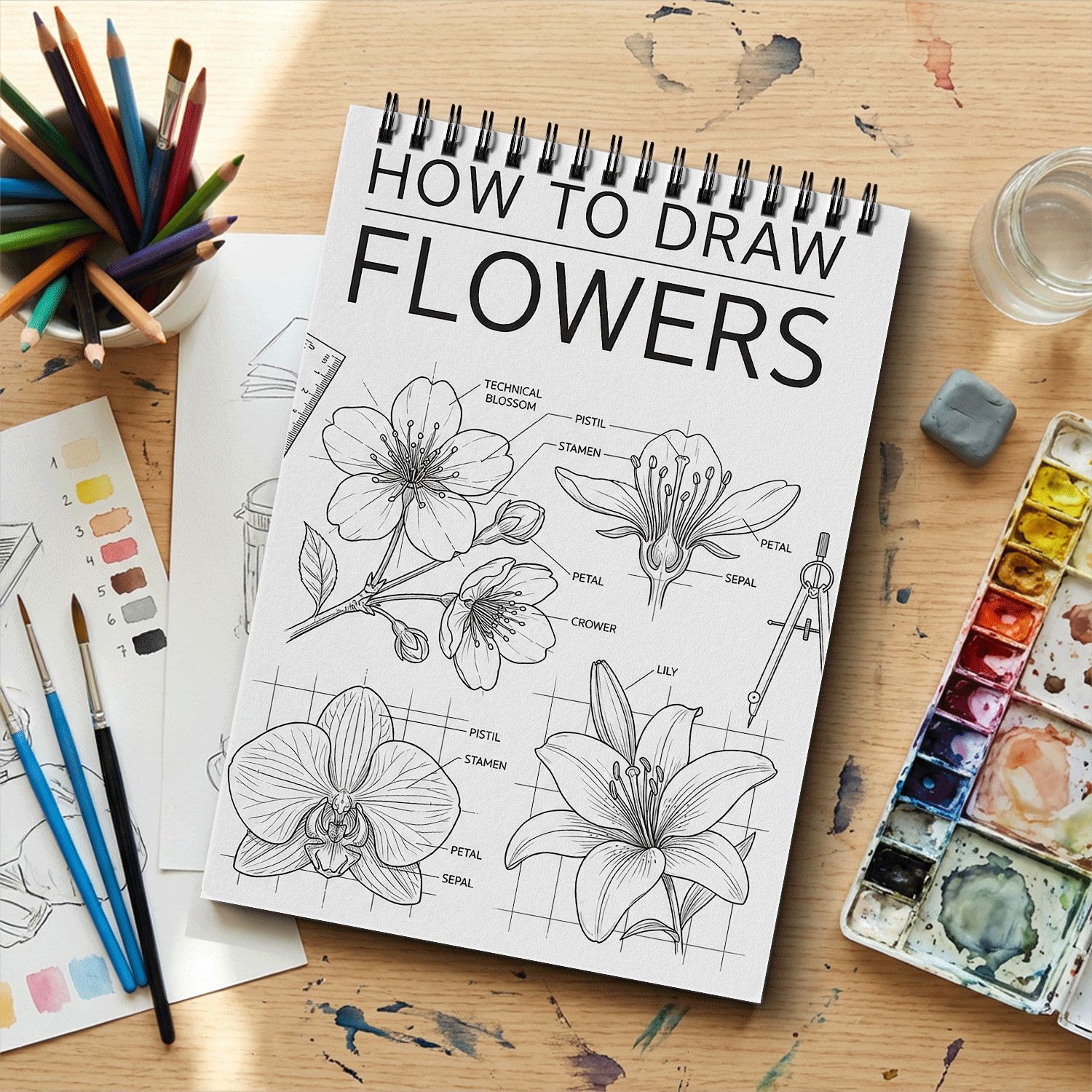 Flower Drawing Guide for Creative Relaxation