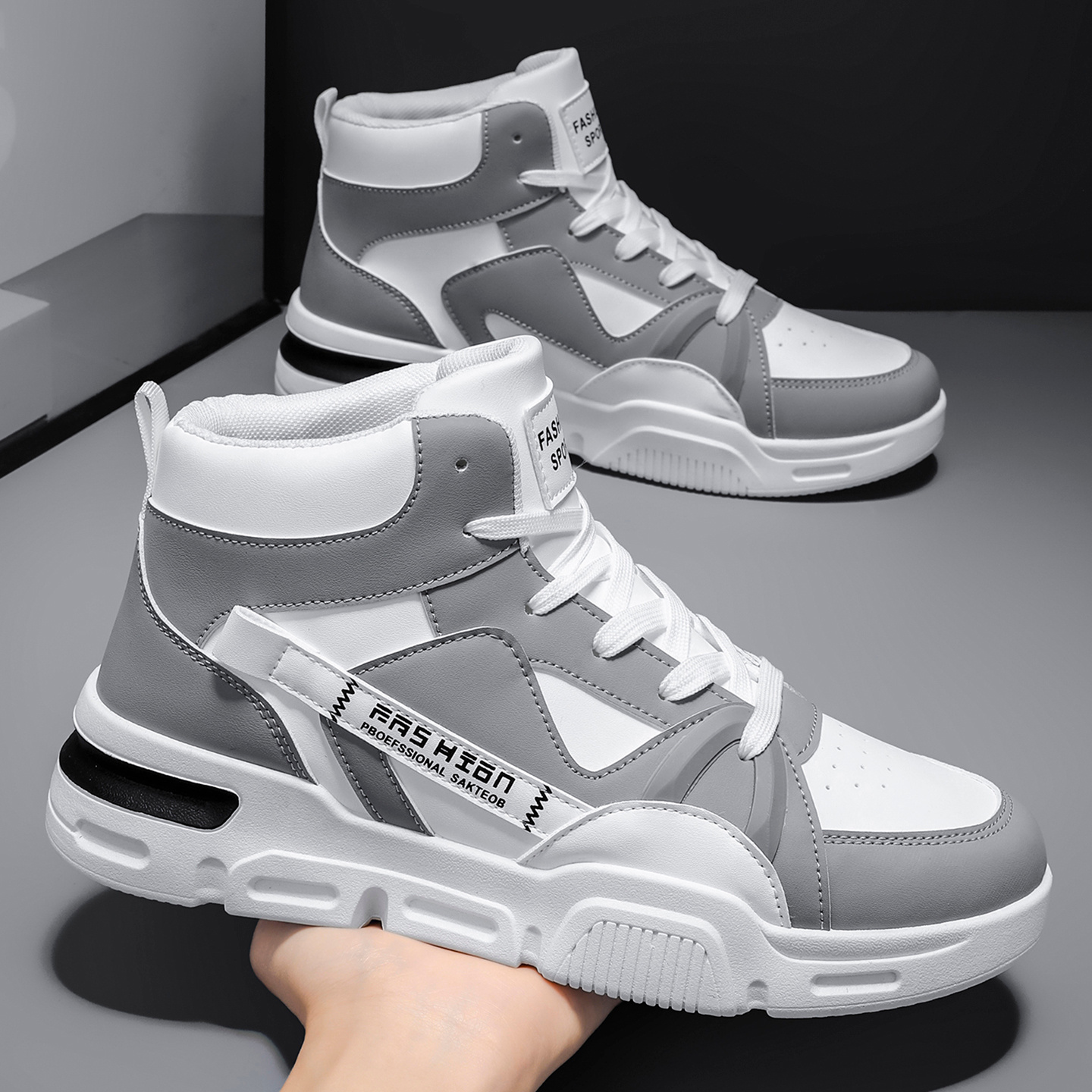 [Zapatillas deportivas] Botas de senderismo para hombre, nueva colección de primavera | Corte medio con cordones, suela gruesa, forro de tela, suela de PVC antideslizante y resistente a la abrasión, ideal para senderismo, camping y aventuras al aire libre en primavera
