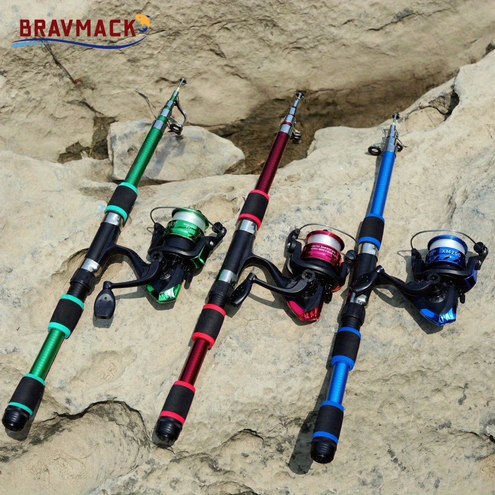8 feet telescopic fishing rod set bravmack complete beginners kit a 1 8 meter 5 9