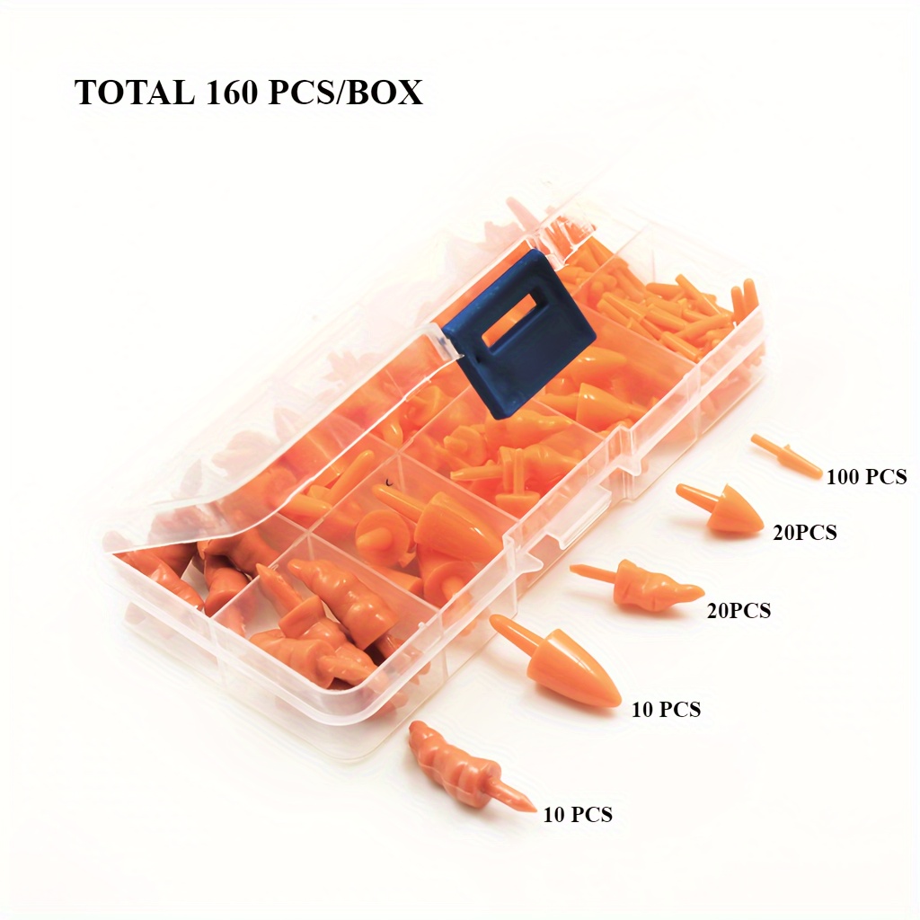 160pcs Christmas Snowman Nose Set - Red Plastic Santa Claus Doll Noses, For Crafts And Decor, Handmade Materials