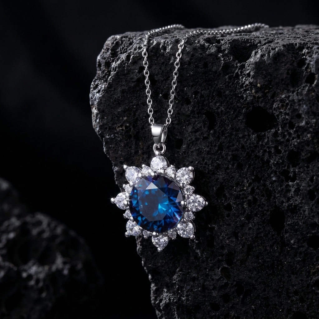 Moissanite 925 Sterling Silver Necklace Pendant For Men Women Elegant Luxury Jewelry Gift Shine Designed For Ceremony Reception Evening Party Celebration Birthday Christmas Gifts For Women Wife Her
