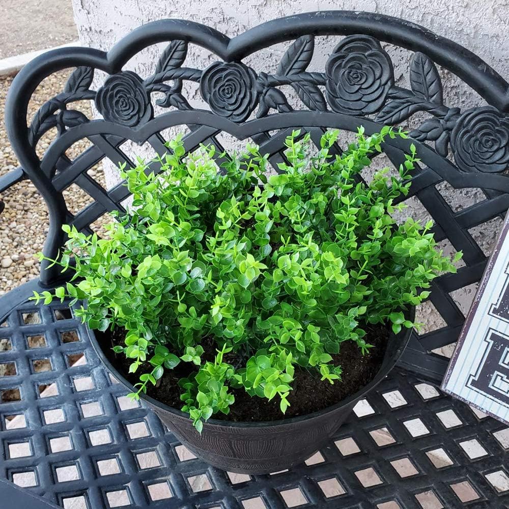 Image of 24pcs Artificial Greenery Stems Fake Plants Outdoor Uv Resistant Faux Plastic Boxwood For Kitchen Office Garden Porch Farmhouse Window Box Home Decor