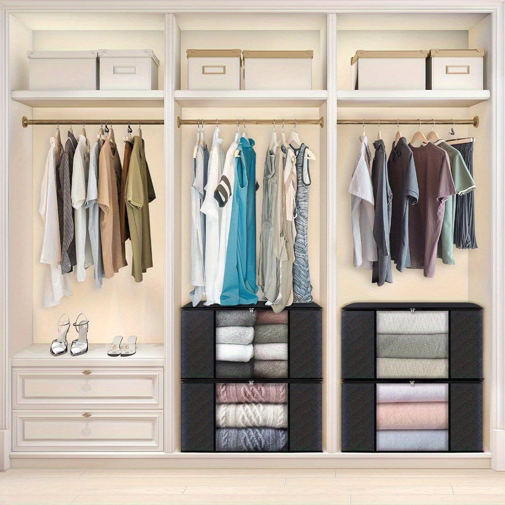Large Collapsible Clothing Storage Bags with Transparent Windows