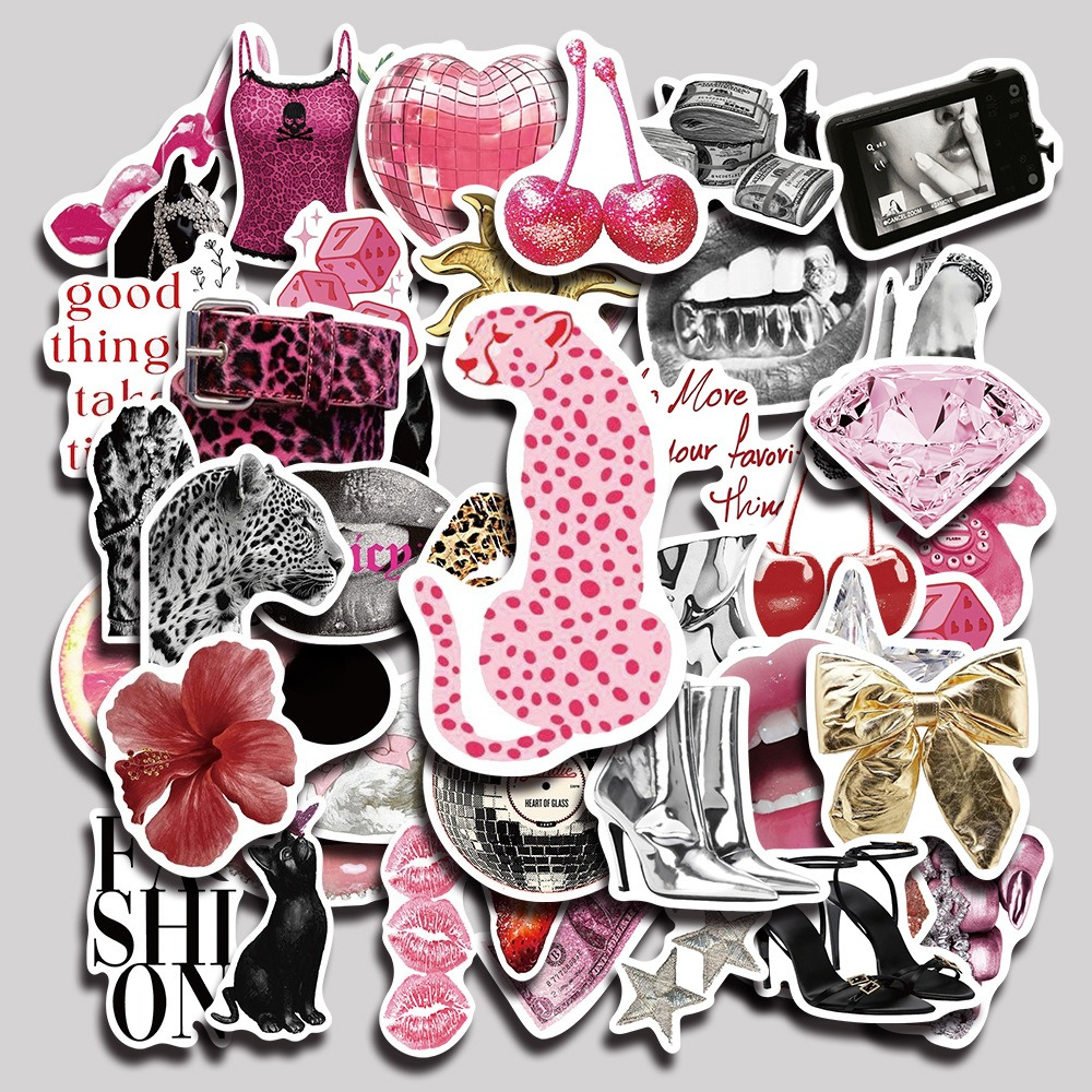 TEMU 50pcs Cute Y2k Print Stickers, Wild With Disco Ball, Decor For Water Bottle Laptop Phone Case , Planner Additions, Office Products