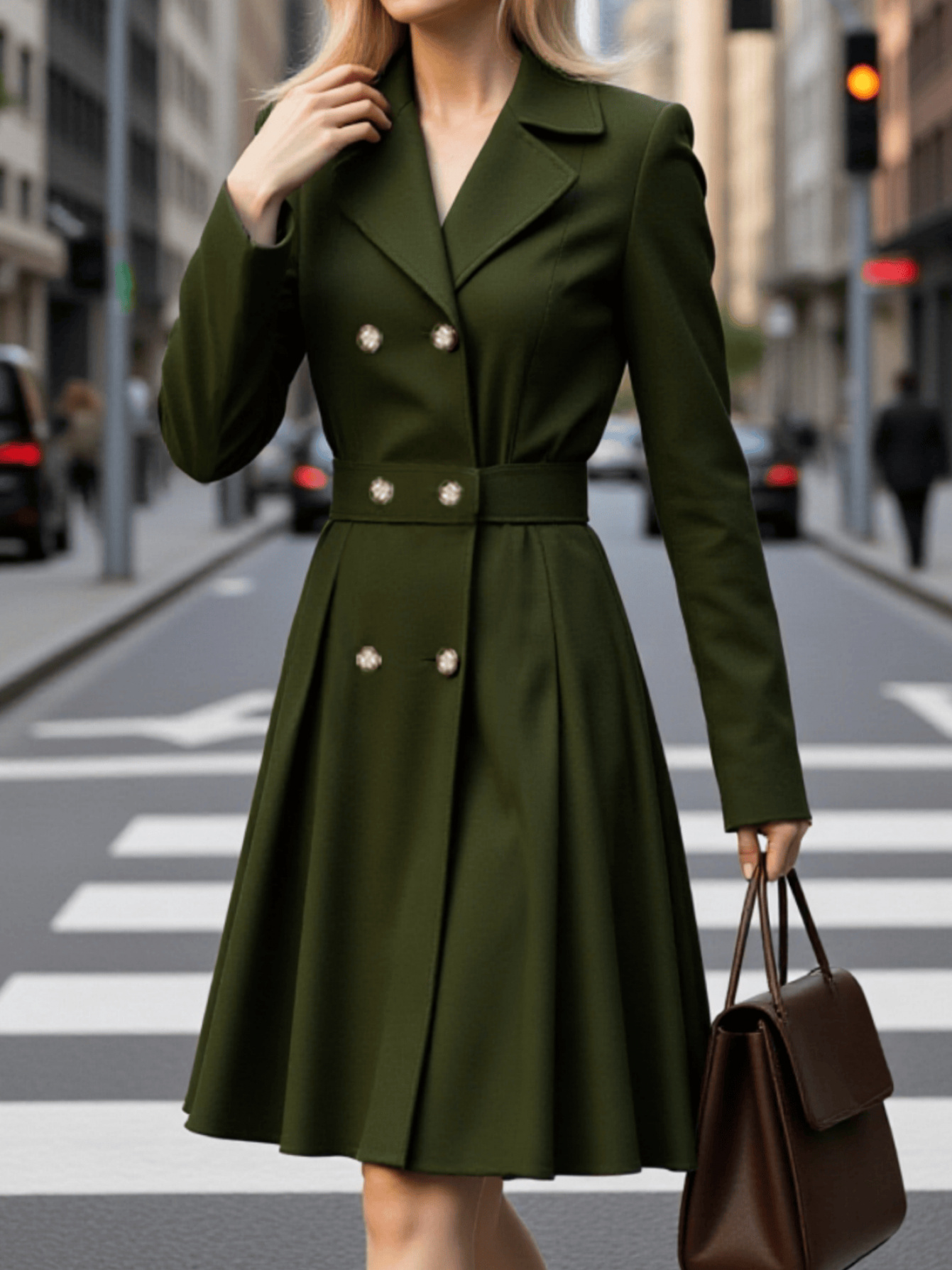 Elegant A-Line Burgundy Coat