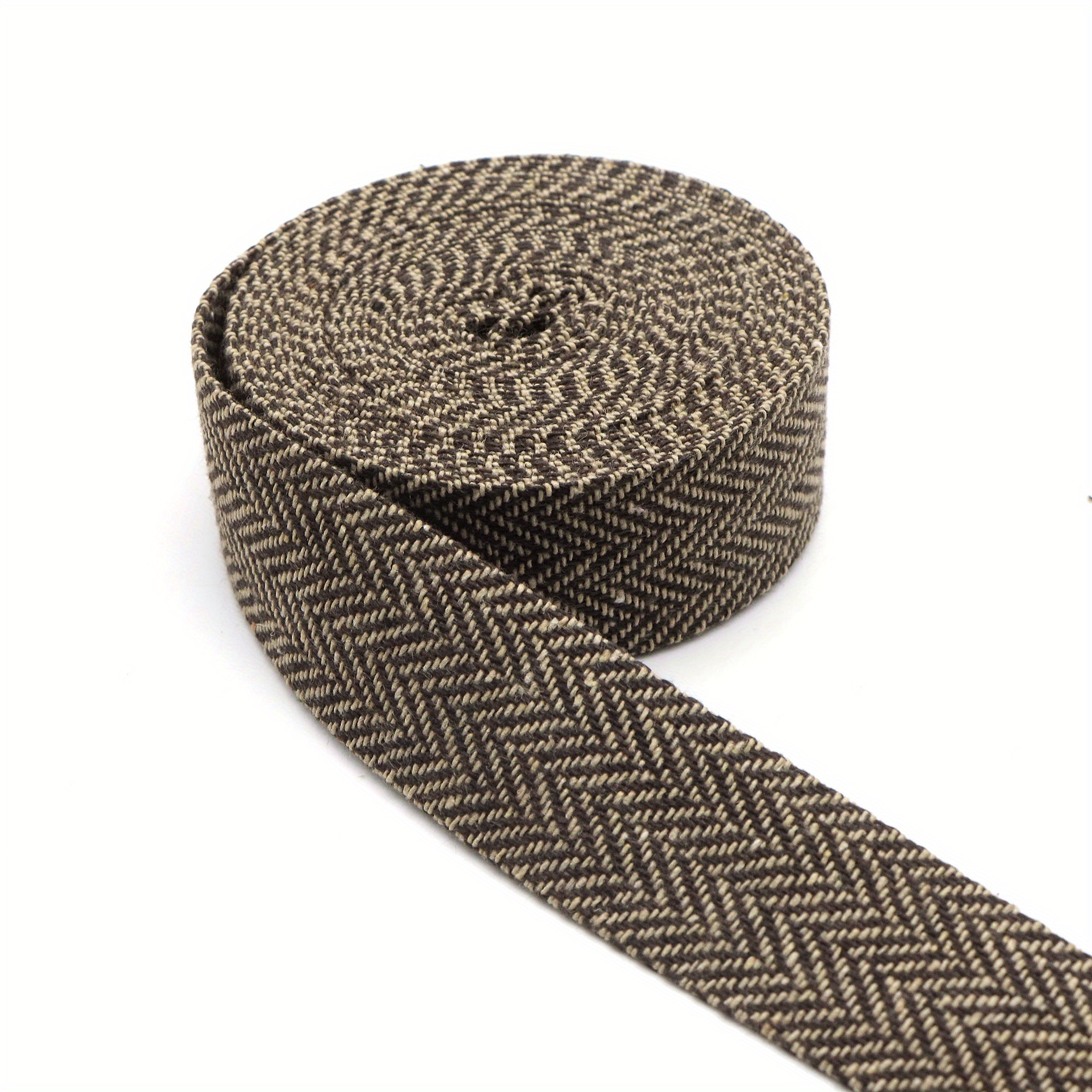 TEMU 5 Yards de Ruban en Tissu de Laine à Tweed Vintage, Ruban Marron , Accessoires pour Cheveux, Vêtements, Sacs à Main, Chapeaux, Décoration de