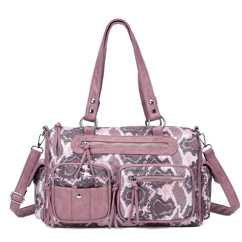Image of 2026 -embossed Women's Tote Bag, Fashionable Printed Shoulder Bag, Casual Versatile Large-capacity Handbag