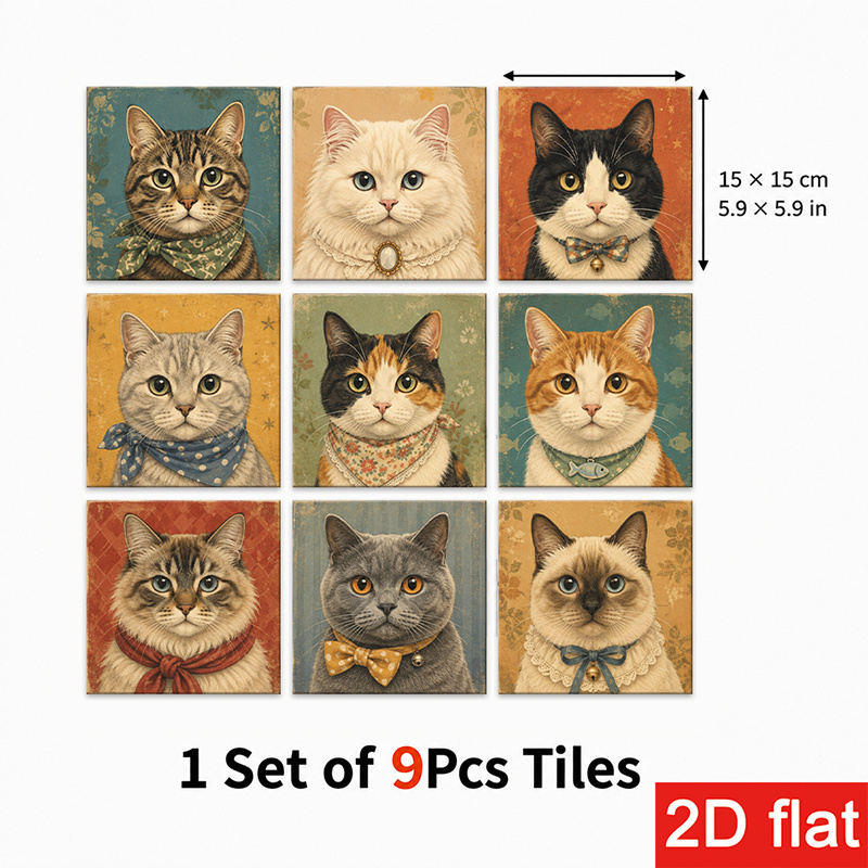 TEMU 2d Flat 9pcs 15x15cm (5.9x5.9in) Slate Tile Stickers Luxurious - Self-adhesive Rock Texture Wall Tiles For Kitchen Backsplash, Bathroom Wall,