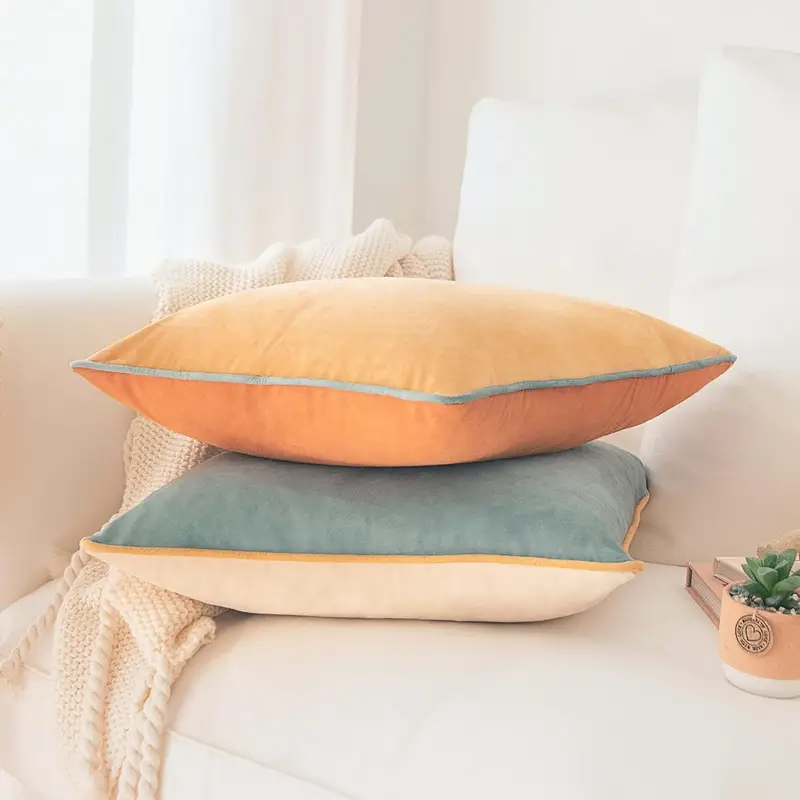 2pcs velvet modern double sided design cushion cover decorative pillow cover mixed decoration excluding pillow core Product details 4