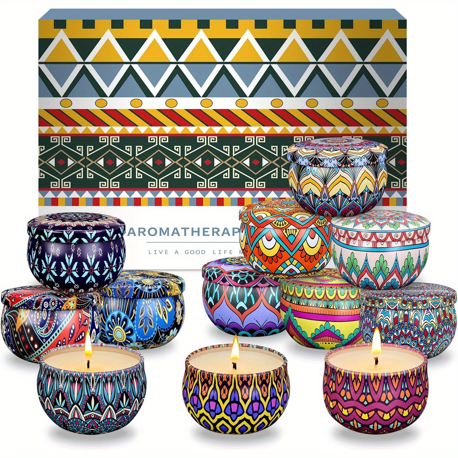 A Set Fragrant Candles Featuring 12 Scented Options Home