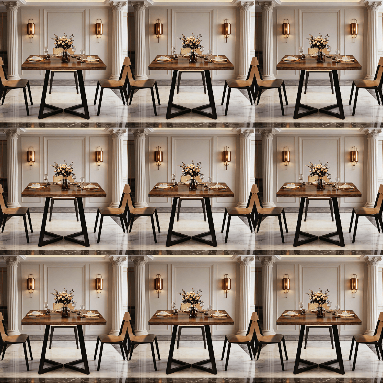 -inch Rustic Dining Table - Wooden Kitchen Table With Metal Legs For , Ideal For Small Apartments, Dining Areas, And Casual Cafes