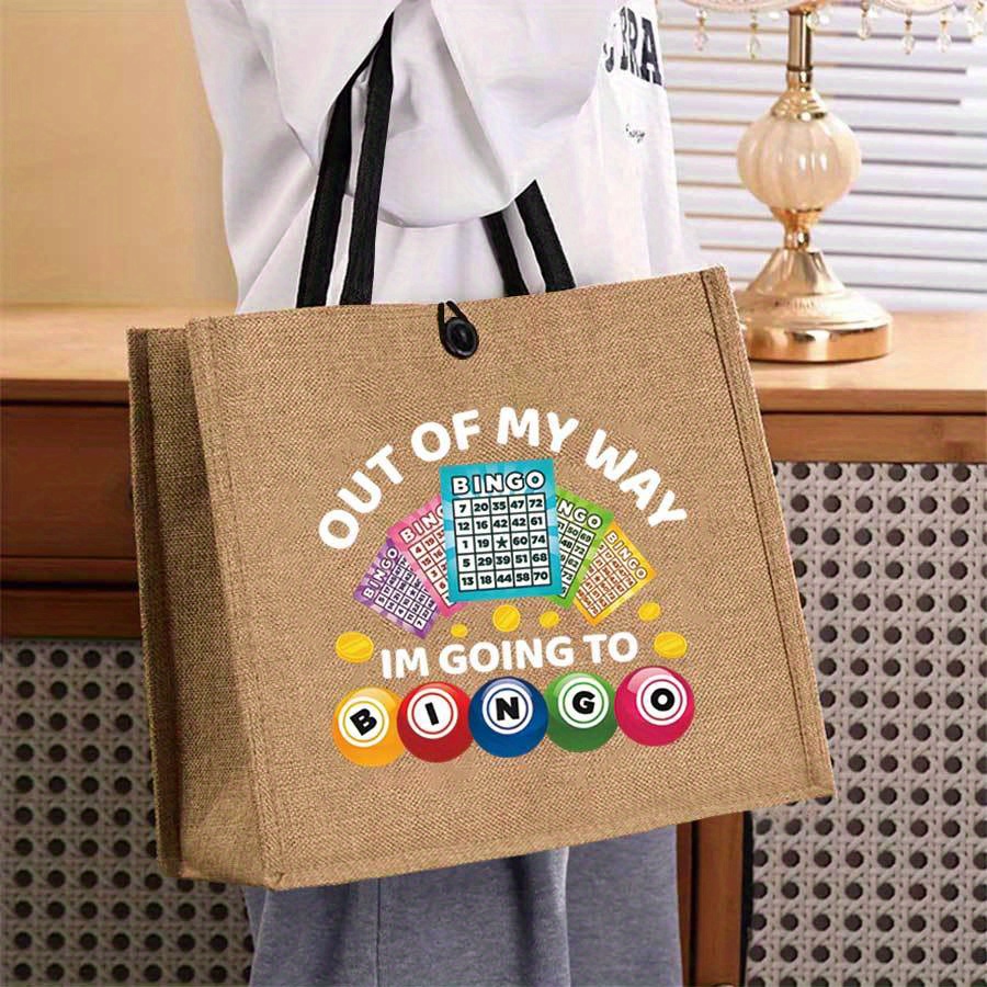 TEMU A -themed Handbag Made Of And Linen, Featuring A Design, Trendy Yet Simple Aesthetics, And Durable Construction. It's Parties, Travel, And
