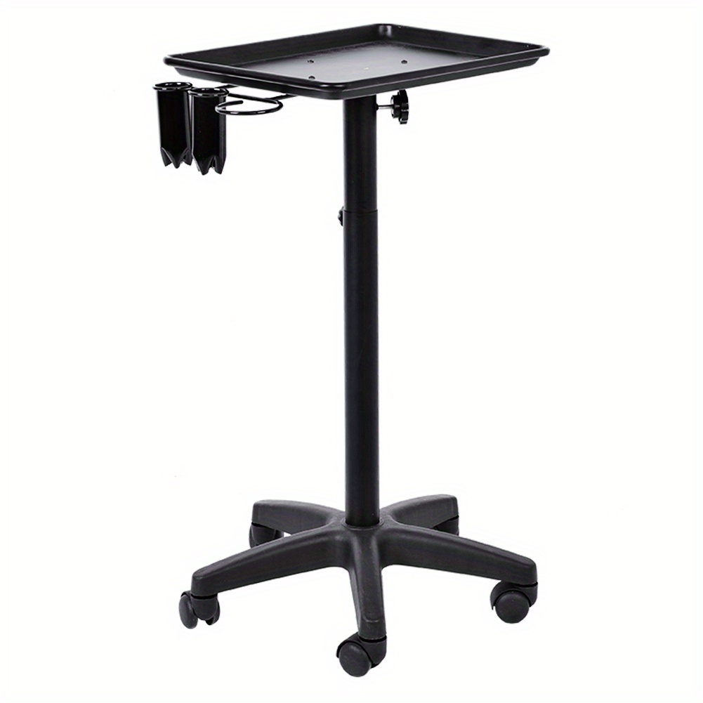 TEMU Fdit Adjustable Aluminium Hair Salon Instrument Trolley, Beauty Tools Tray For Dry Hair, Professional Salon Equipment With Tools & Accessories Storage