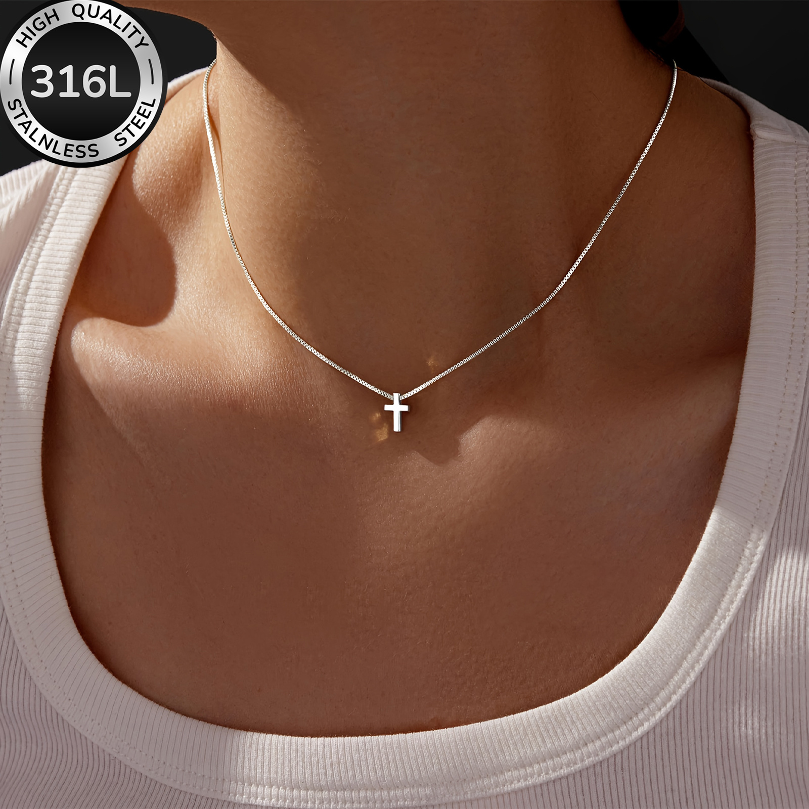 Image of Cross Women's Necklace, Valentine's Day, Christmas Gift, Women's Necklace, Jewelry Gift