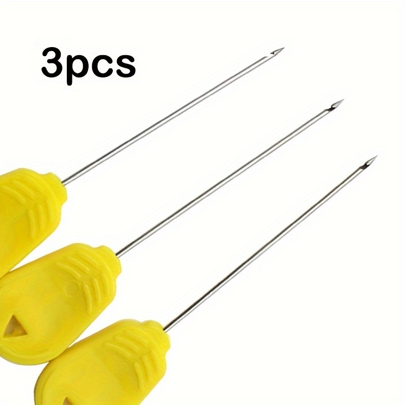 Image of 3pcs Carp Fishing Rig Hook, Bait Needle, Suitable For Fishing Lure Tools, Stainless Steel, Durable High-strength Fishing Gear