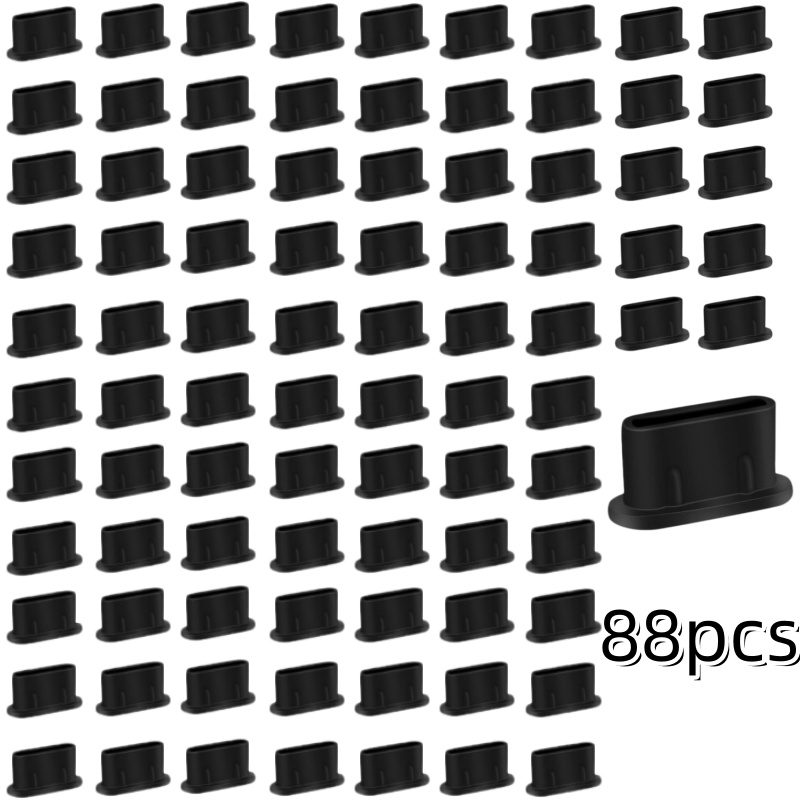 TEMU 66/77/88pcs Type C Anti Dust Plugs Usb C Dust Cover Silicone Usb C Dust Plug Type-c Charging Port Protector For Iphone 15 For Galaxy S20 S21 S22