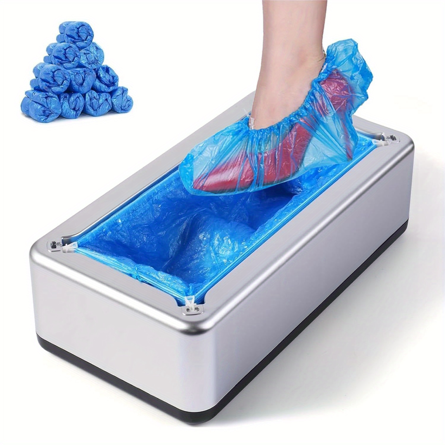 Automatic Shoe Cover Machine With 100 Disposable Shoe Covers - Non-slip Waterproof Shoe Distributor For Home, Office, Retail Stores, And Laboratory Use (silvery)