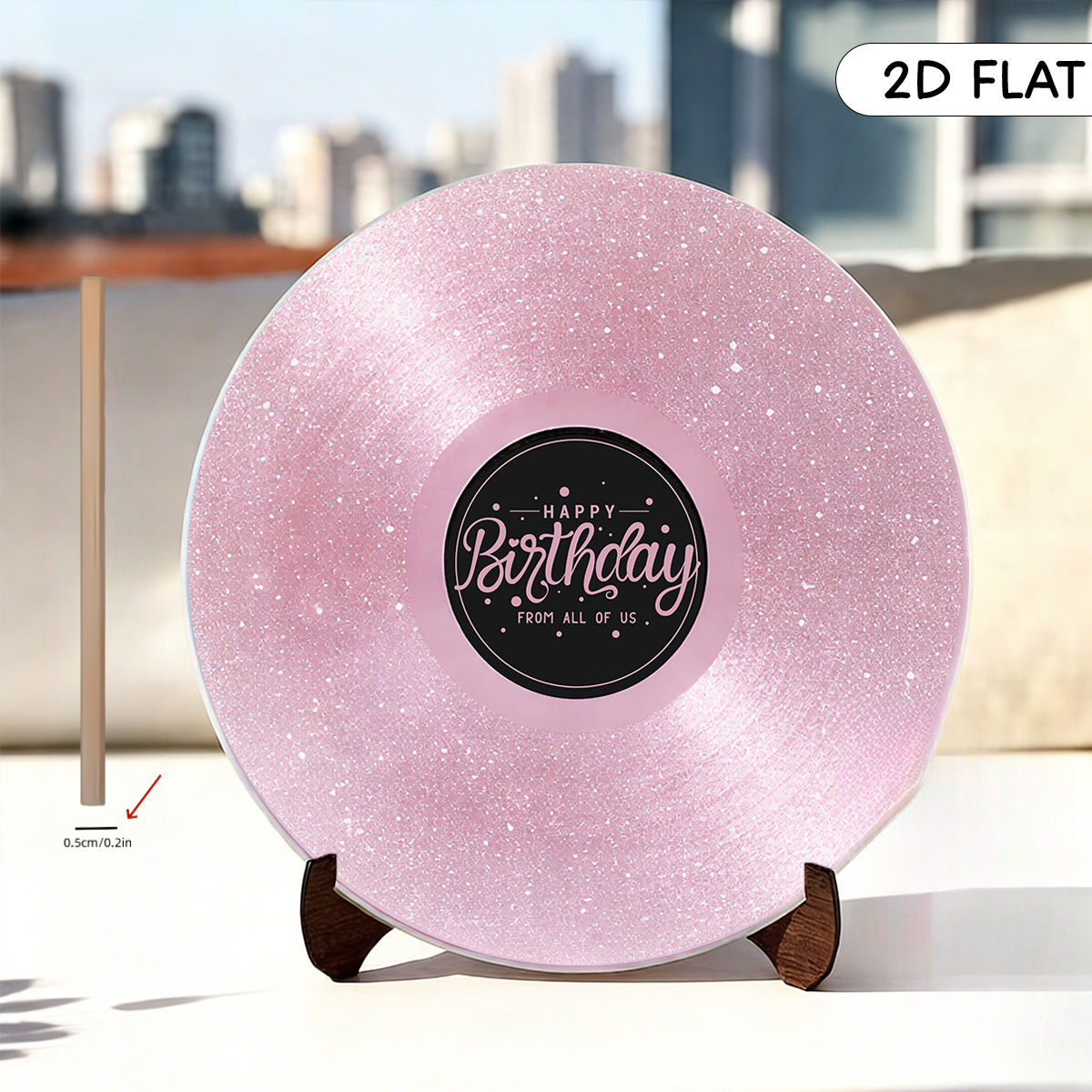 TEMU Livre de messages plat 2D - Livre de messages plat 2D spécial anniversaire en vinyle en bois, comprenant des décorations de fête d'anniversaire,