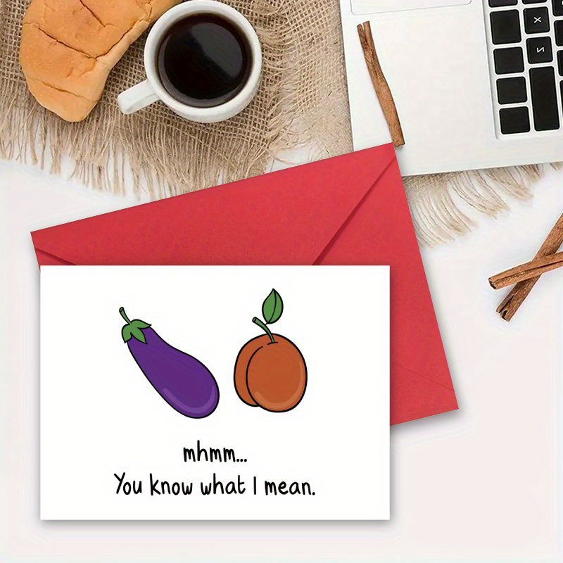 

1pc, Cheeky & 's Day Card - , Humorous Anniversary & Birthday Gift For Husband, Boyfriend, Wife, Girlfriend, Greeting Card With Envelope