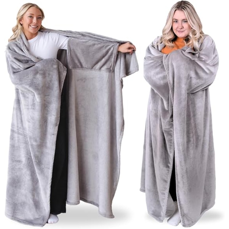 TEMU Extra Large Oversized Wearable Blanket For Women And Men, Super Soft Reversible Warm Plush Throw Blanket For Home, Couch, Bed, Car, Office,