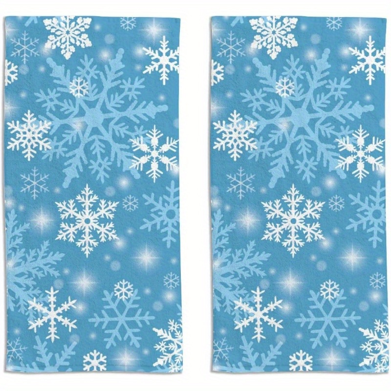 

2pcs 18x26inch Polyester Christmas Towels, Soft & Absorbent, Contemporary Style, Machine Wash Only, Cartoon Cover, Kitchen & Gym Use