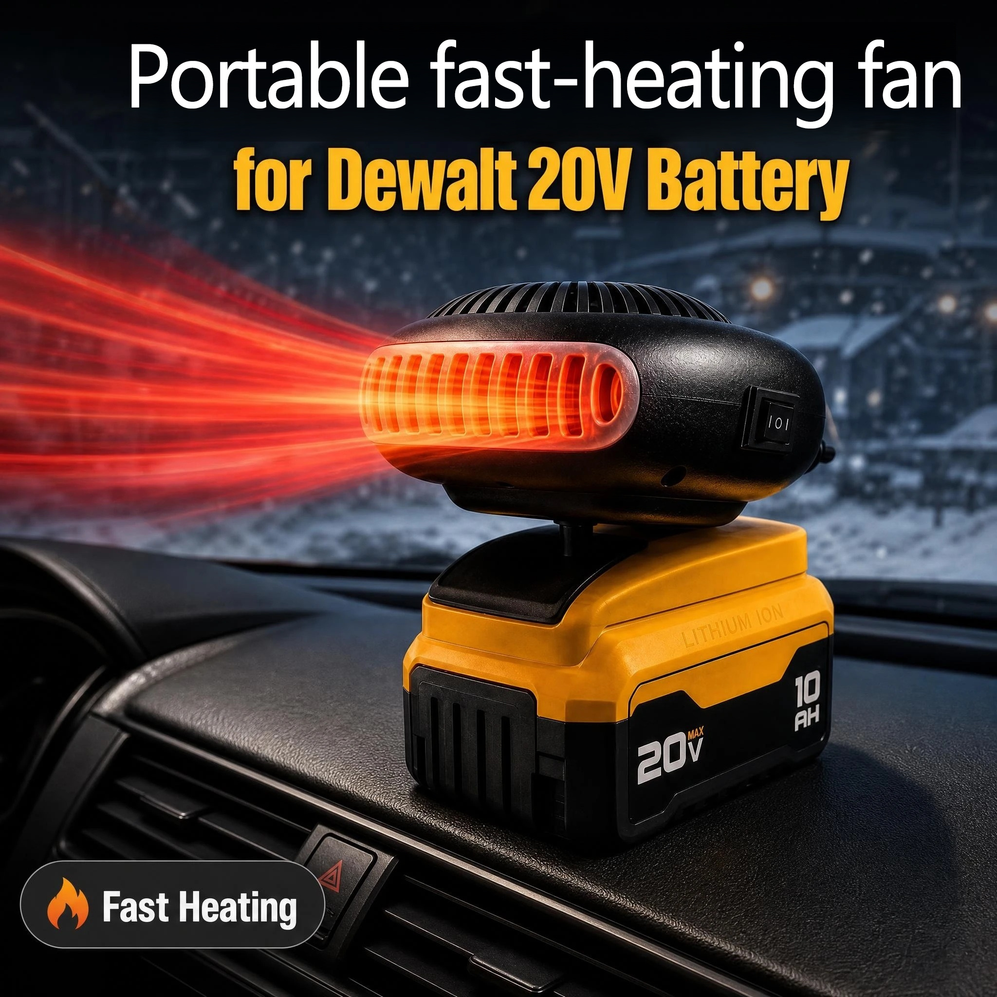 TEMU Portable Car Heater & Home Heater With Instant In 3 Seconds, Fast Defroster Suitable For Vehicle, Bedroom,, Rv, - 2-speed Thermostat, 360°