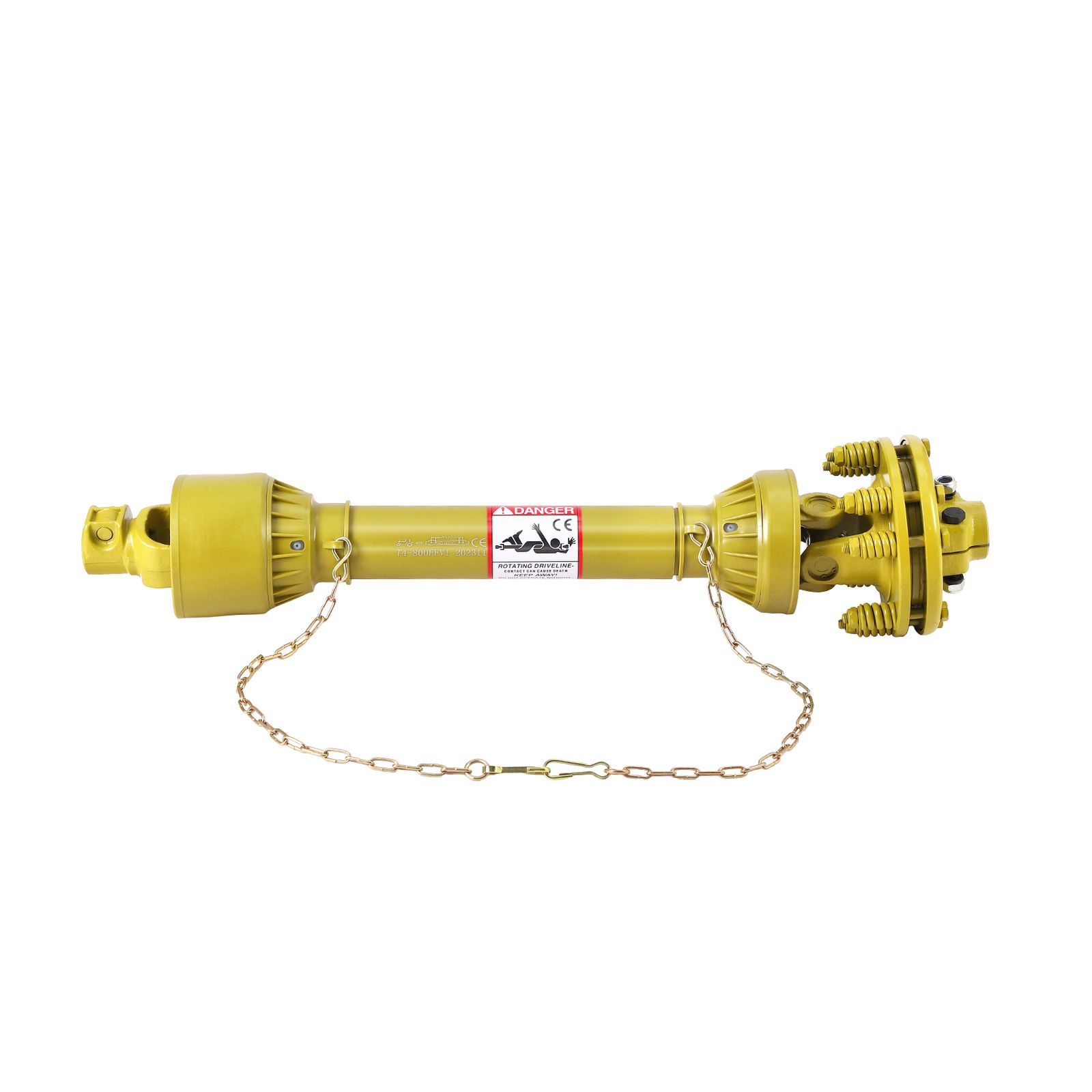 1-3/ 8in Pto Drive Shaft With Slip Clutch, 6 Ends Pto Shaft, Tractor Pto Shaft, 43 In-57in Brush Pto Friction Shaft, Pto Shaft For Bush/ Rotary Cutter/ Finish Mower