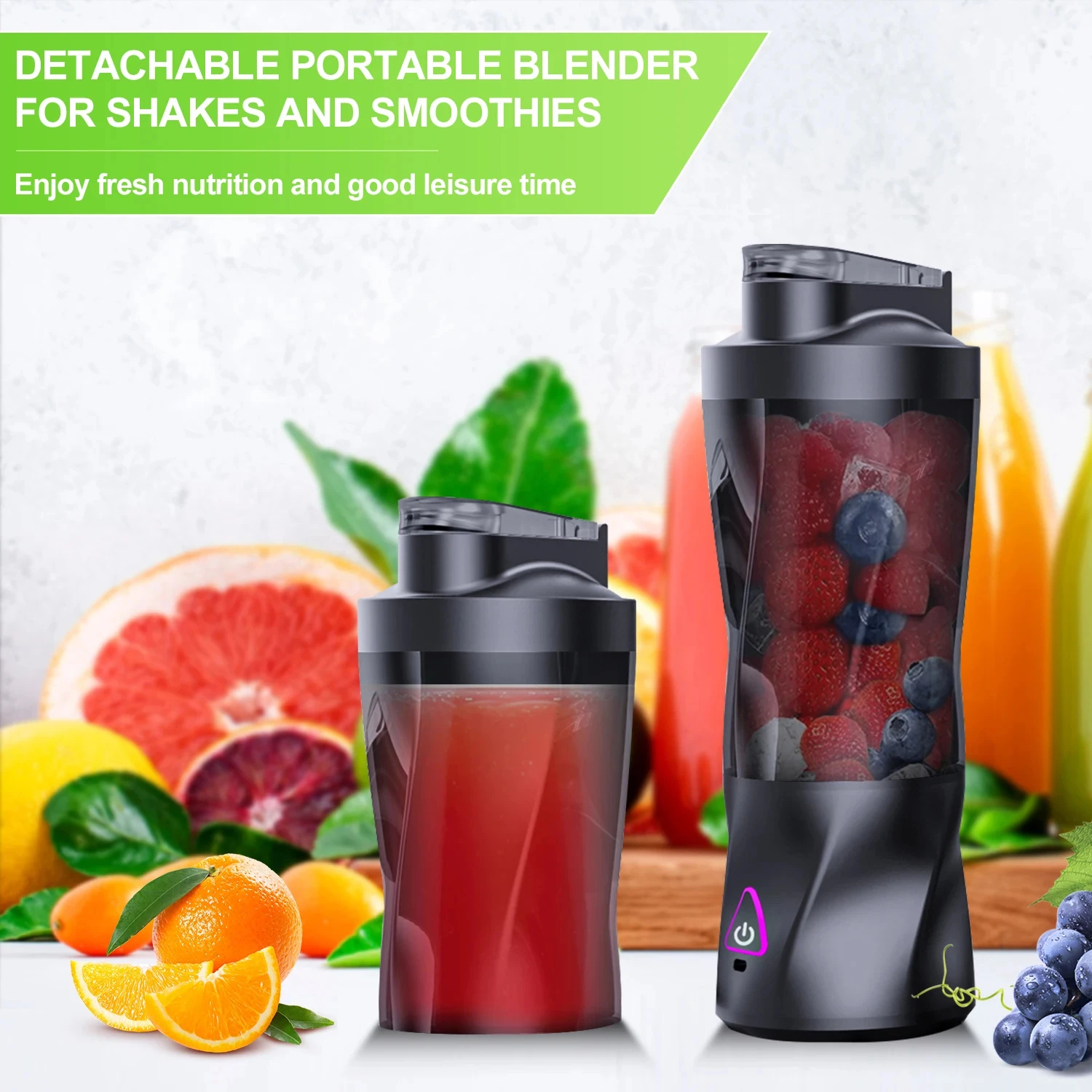 Portable Electric Juicer | 700ML Multifunctional USB Rechargeable Shake and Smoothie Mixer with Outdoor Mixing Cup, Stainless Steel Blades, Lithium Battery-18650 Series