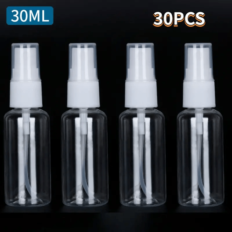 30pcs Mini 1 Oz Clear Plastic Spray Bottles - Ideal For Essential Oils, Perfumes & Travel Essentials, 30ml/1oz, Travel Essentials Organizer|sleek |durable Plastic