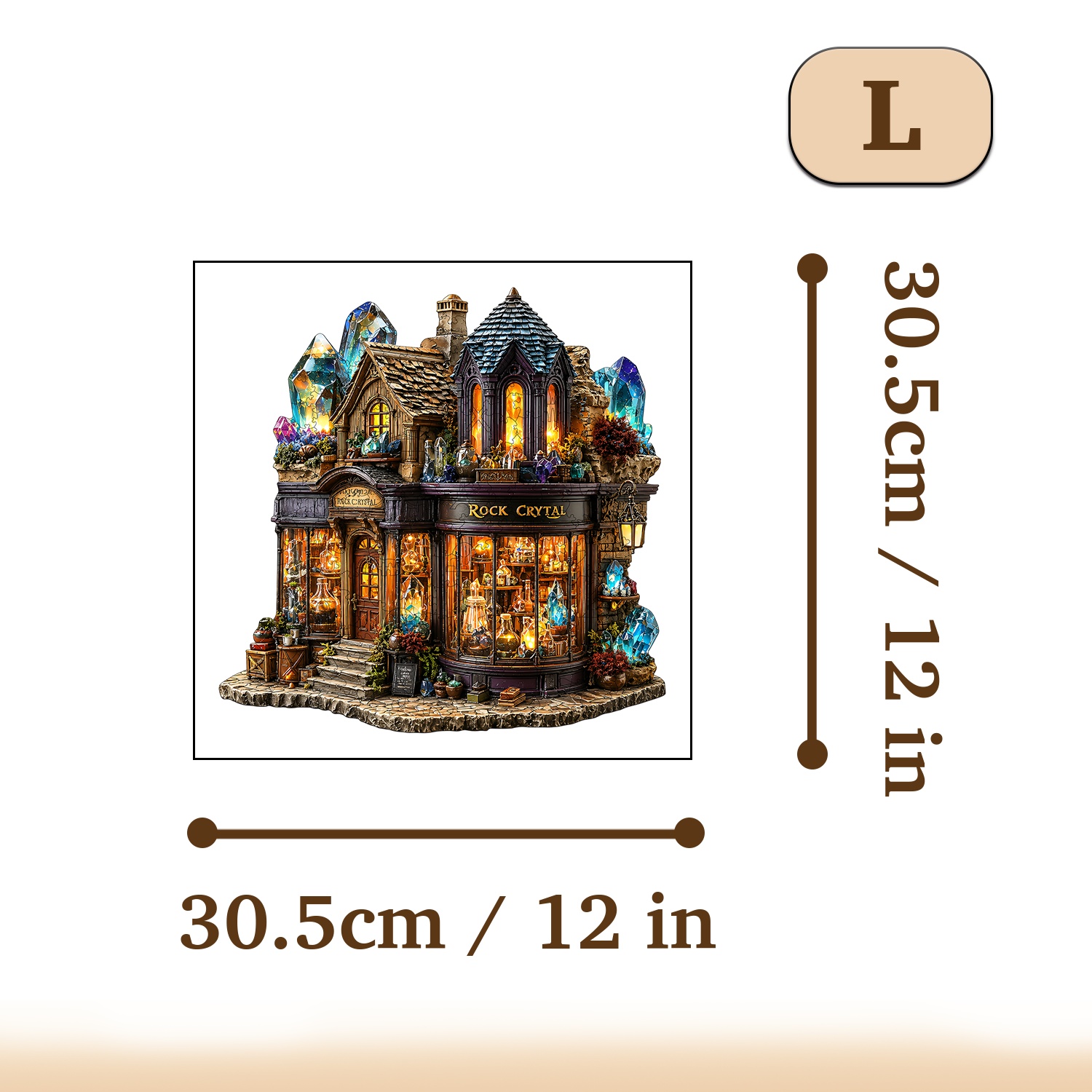 Rustic Crystal Shop Large Gems Art Wooden Jigsaw Puzzle