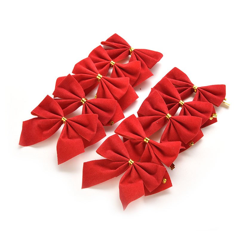 

12pcs Christmas Tree Bows - Holiday Ornaments For New Year & Decorations, 5x5cm Holiday Decorations, Best For Christmas