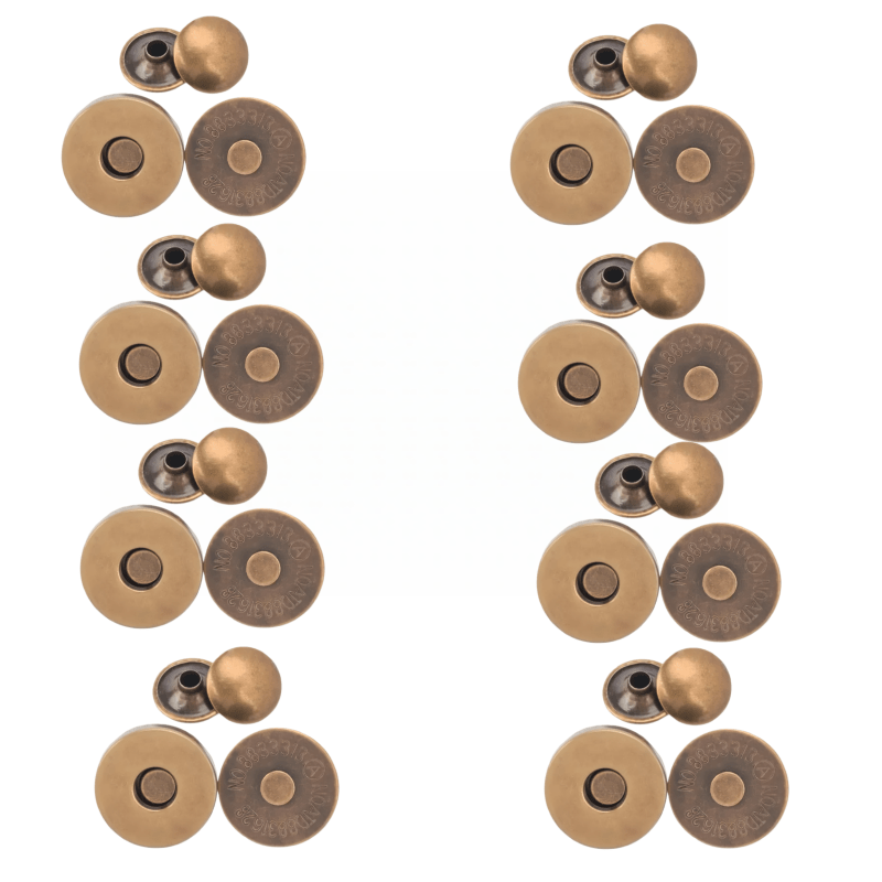 TEMU Botones de cierre magnético de remache de metal de 18 mm, hebilla de presión para bolsos, bolsos de , ropa, broches magnéticos de remache -