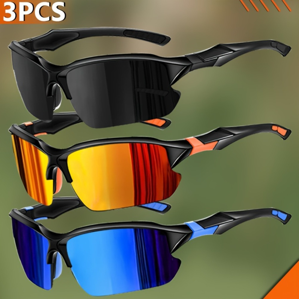 

3pcs Polarized Sports Fashion Glasses For - , Ideal For Cycling, Baseball, Running, Fishing, Golf & Driving