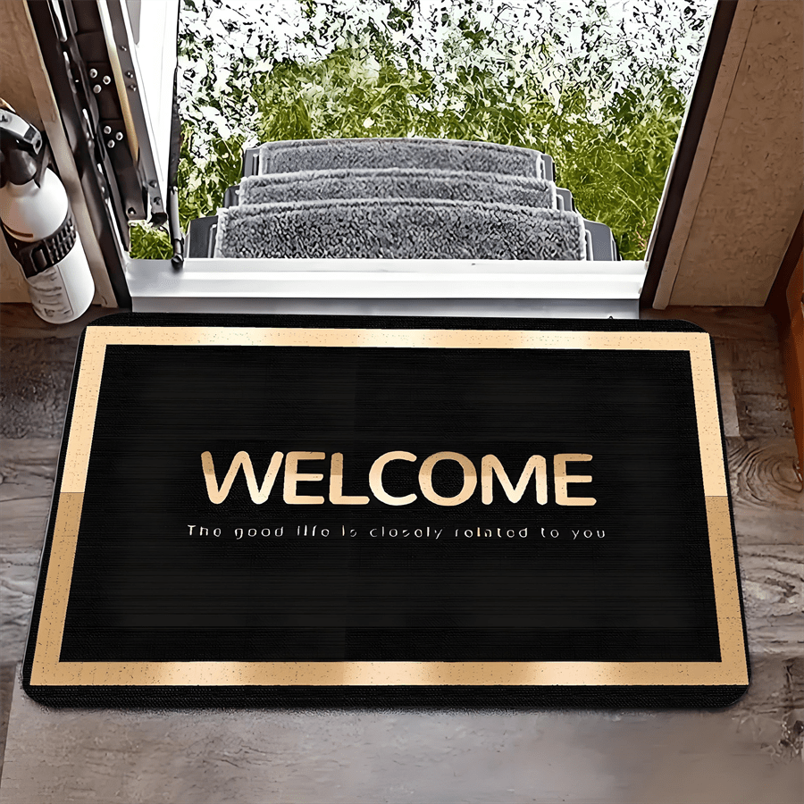 TEMU [product] A Simple English Text And Themed Doormat - Outdoor/indoor Entry Mat, Welcome Mat, Suitable For Home, Living Room, Kitchen, Bedroom,