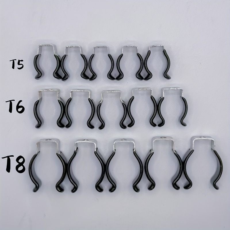 15pcs Black U-shaped Led Clips - Durable Metal And Plastic, T5//t8 Compatible, Safe Tube Fixing Clips, , Led Light Fixture, Sturdy Construction