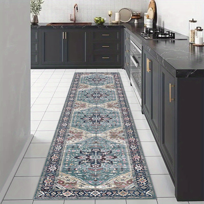 1pc vintage bohemian european long carpet easter holiday decoration living room printed long carpet outdoor entrance door mat living room bedroom bathroom kitchen long non slip absorbent floor mat table side mat   mat outdoor decoration courtyard mat velvet 850g high quality large and small sizes machine Product details 3