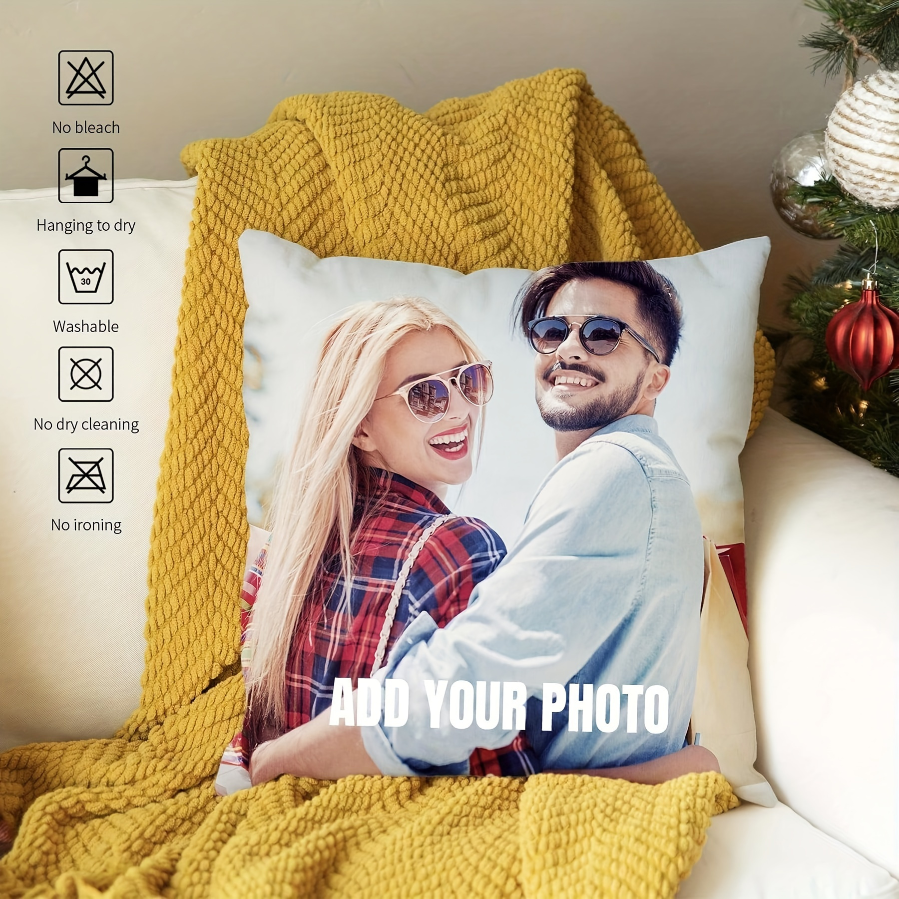 

Custom Photo Pillowcase - Perfect Gift For Any Occasion, Machine Washable With Zipper Closure, Single-sided Design - Ideal For Home Decor & Special Celebrations, Photos, Pillowcase