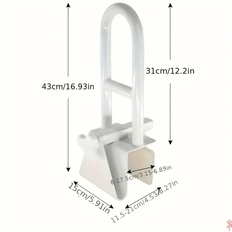 1pc high carbon steel bathtub safety handrail   strong and   auxiliary lifting anti fall handrail white non slip   to perforate   very suitable for the elderly and disabled bathtub accessories details 2