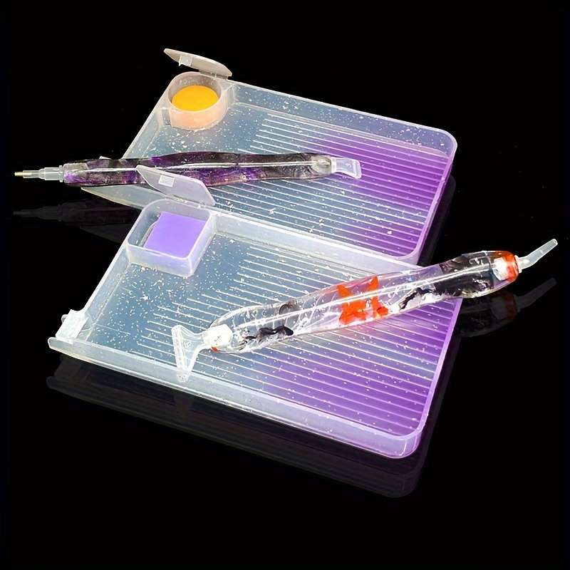 

Kit de Peinture Diamant DIY avec Plateau de Rangement Créatif - Plastique Violet/Transparent, Pas d'Électricité - Organisateur de Fournitures d'Artisanat, Fournitures de Peinture Diamant