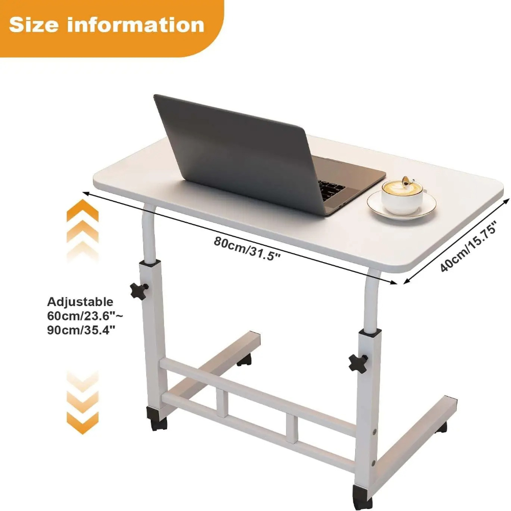 TEMU Mobile Rolling Lifting Computer Desk With Storage Shelves Ergonomic Standing Height Adjustable Computer Desk On Wheels Gaming Table For Home