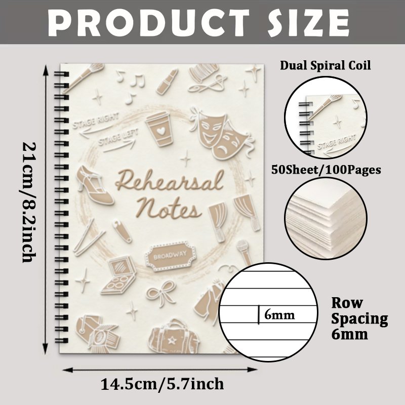 TEMU [planner]1pc A5 2d Flat Rehearsal Notes Theater Daily Schedule Planner Book - Portable Organizer For Mailing Address, Email, , Birthdays &