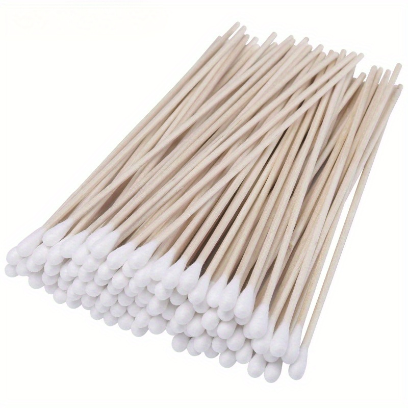 Image of 200/100pcs Long Swab, Single Round Head, 15cm/5.91in Suitable For Pet Ear Cleaning, Travel, Sports, Home, Electronic Devices, Outdoor, Party, Mother's Day, Easter, Labor Day