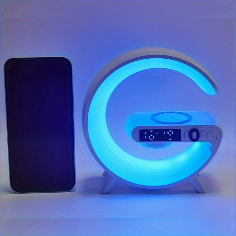 vibrant wake up table lamp night lights with multi function speaker sunrise alarm rgb rhythm   charging and color changing ambiance perfect gift for christmas halloween and bedrooms Product details 2