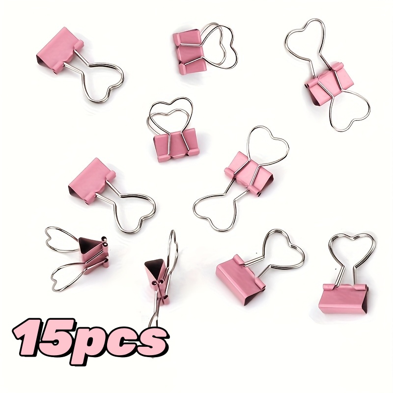 TEMU 15pcs -shaped 19mm Metal Office Paper Clips, Foldable Design For Organizing And Convenient Office Supplies