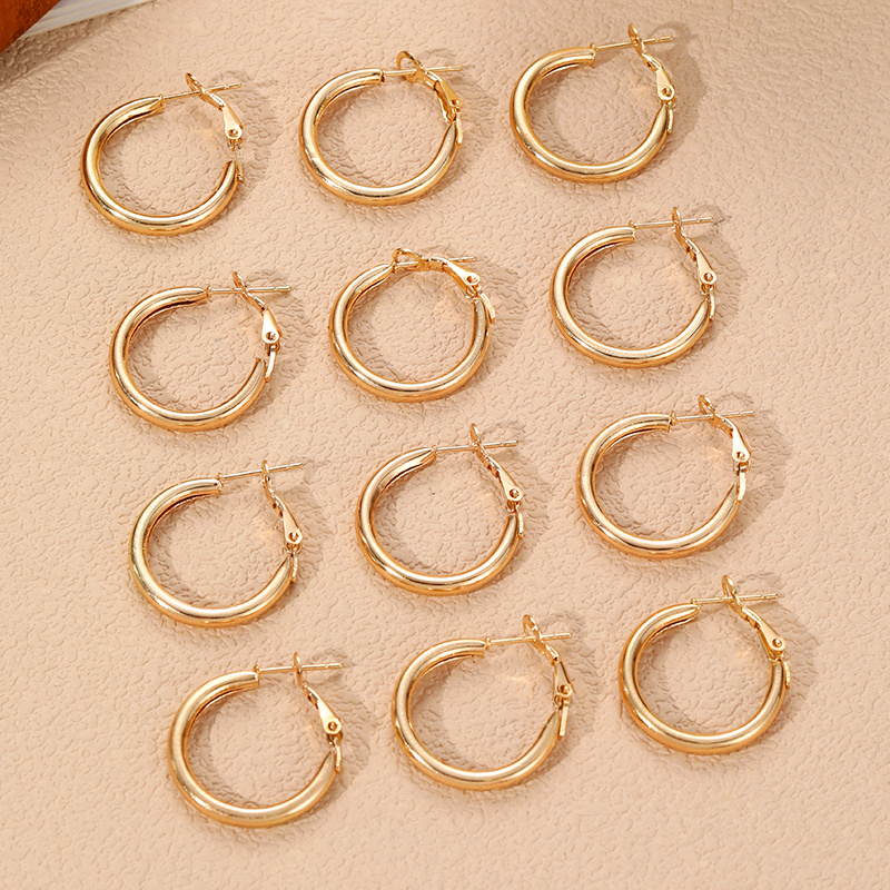 TEMU 12 pezzi Orecchini in metallo facili e versatili Minimalisti Set di orecchini squisiti Gioielli per orecchie da donna