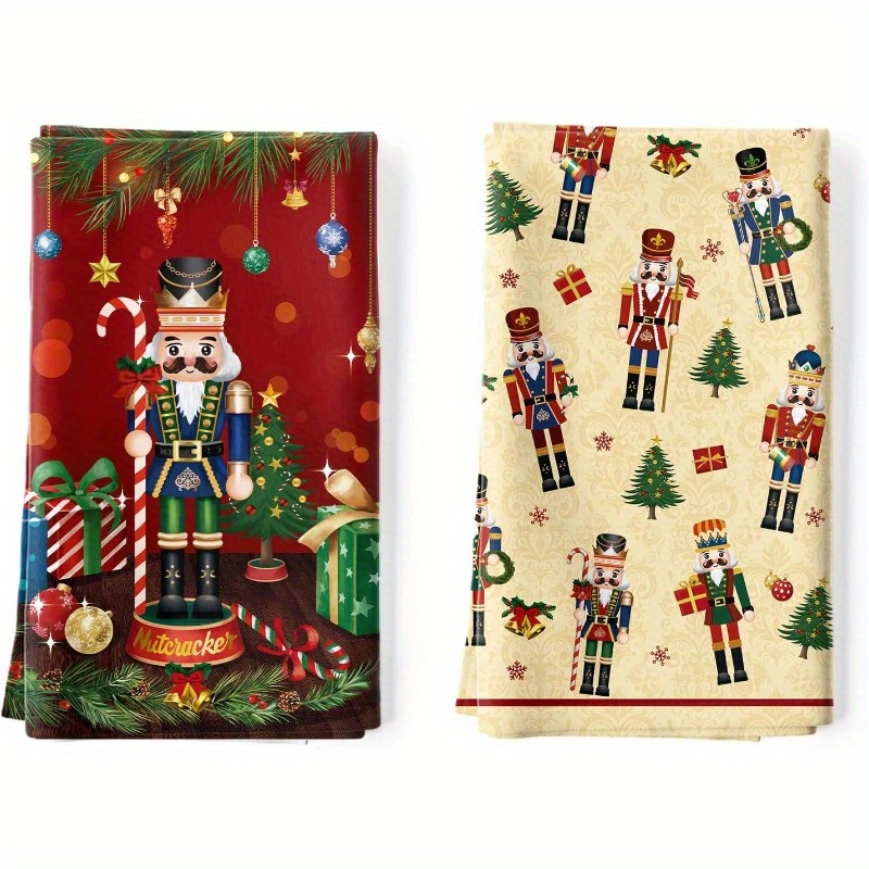 

2pcs Dish Towels - 18"x26" Polyester Towels For And Restaurant, , , , Towels For Christmas Decoration