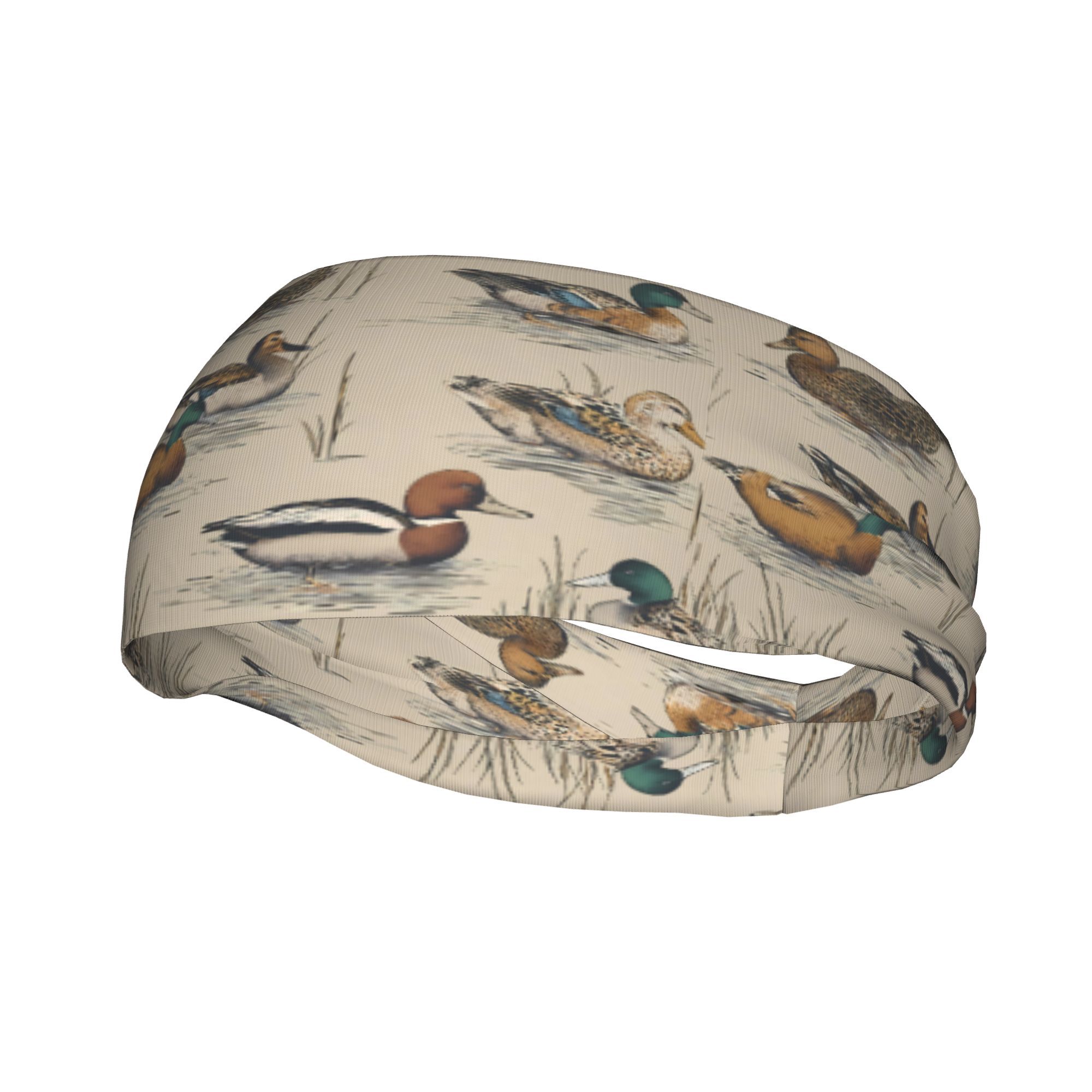 TEMU 2d Print Design Vintage Duck Colorful Outdoor Headband Stretchy Exercise Hair Accessory Moisture Wicking Material Workout Headwear For