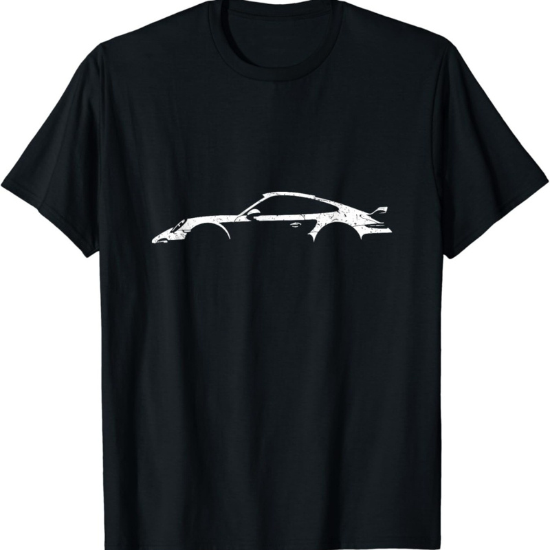 

Men's Iconic 911 For Porsche Graphic Tee - Vintage Cotton Short Sleeve T-shirt, Breathable & Stretch Fabric, Casual Attire