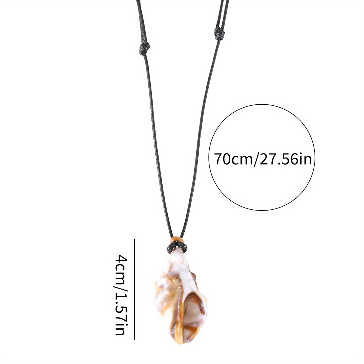 Women's Adjustable Ocean-themed Pendant Necklace with Imitation Seashell