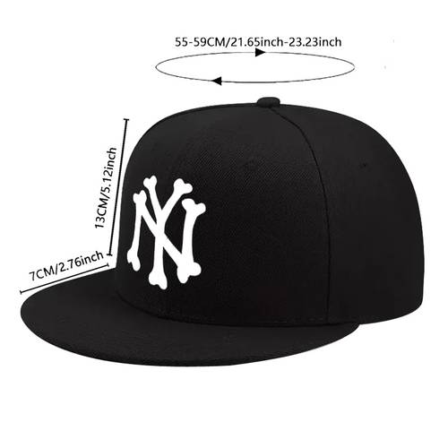 1pc skull cap for men women adjustable flat brim hip hop baseball hat with iconic nyc design lightweight outdoor sun hat suitable for travel parties birthdays gifts urban streetwear accessory